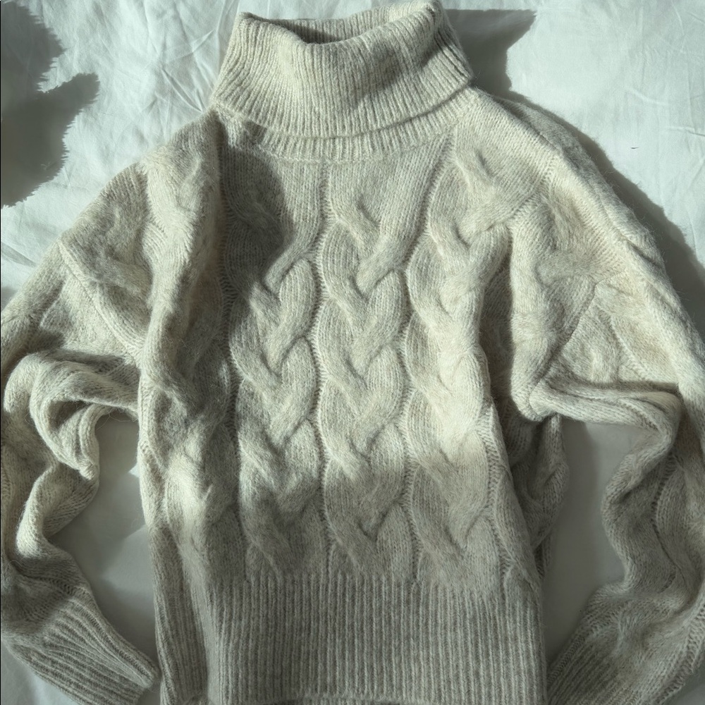 Revolve cream chunky turtleneck